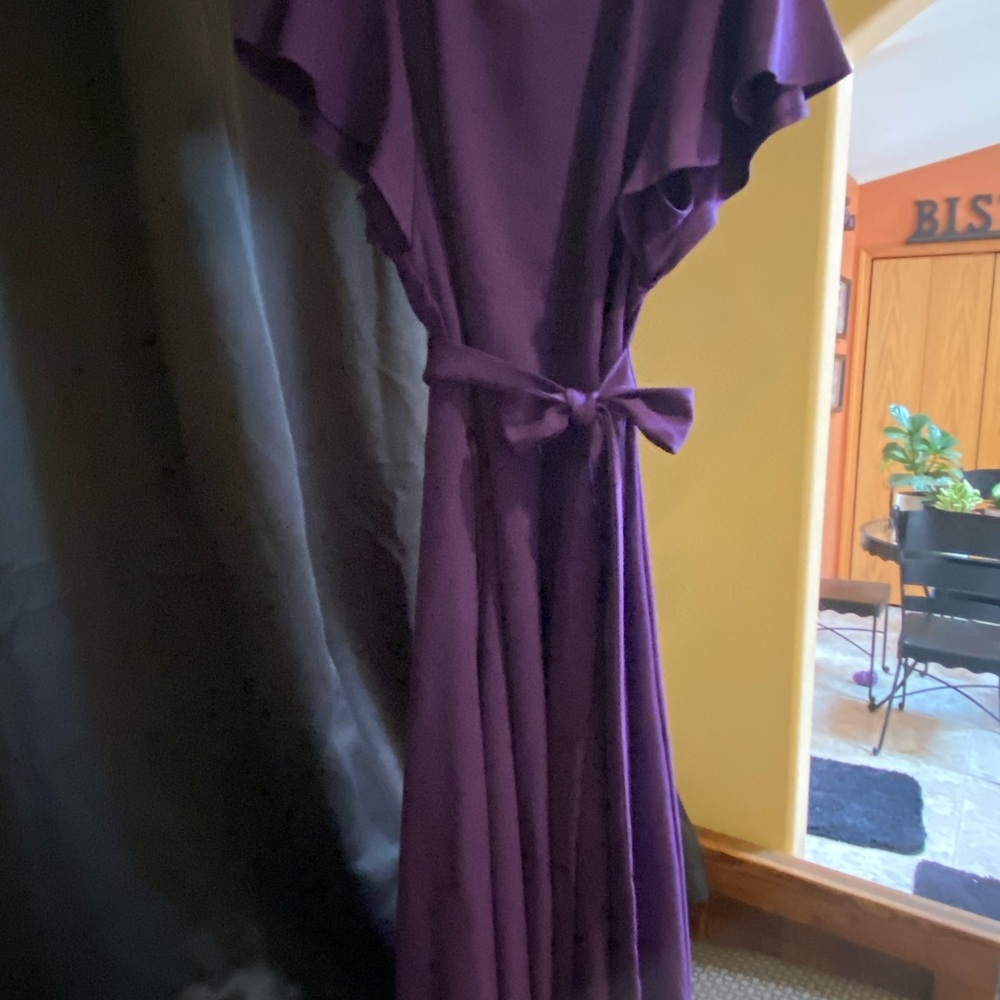 Lane Bryant Purple Ruffled Wrap Maxi Dress